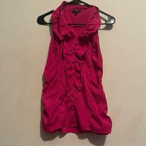 Ruffled Sleeveless Pink Blouse